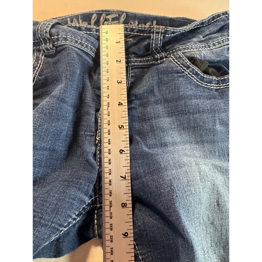WallFlower Skinny Jeans Womens 11/12 Dark Wash Embroidered Pockets Denim Pants‎